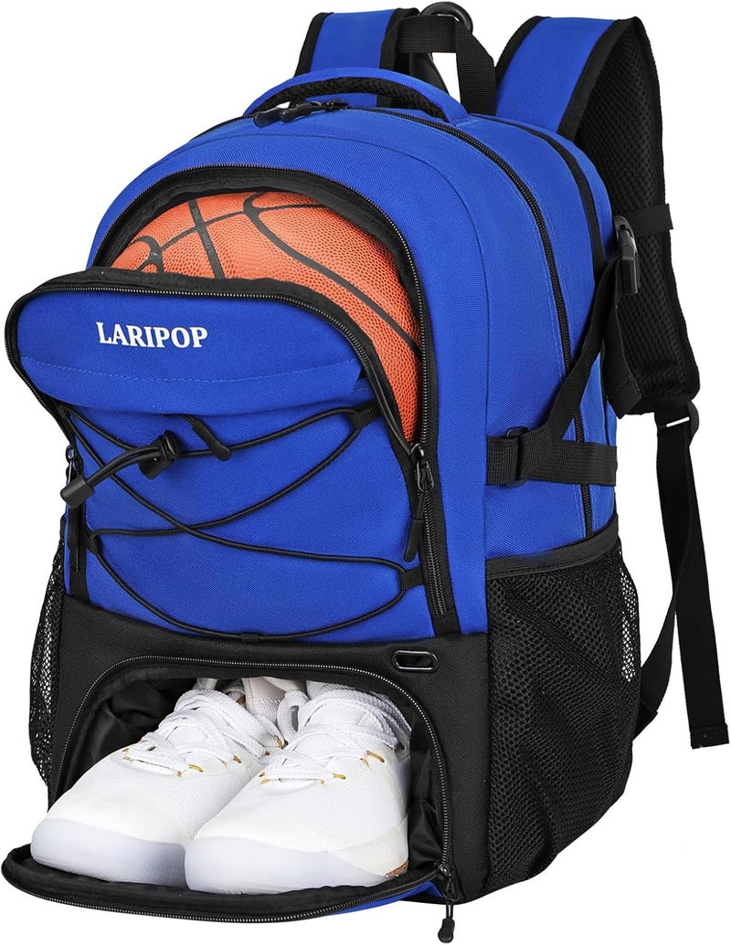 LARIPOP Basketball Backpack, Large Sports Bag with Ball Holder & Shoes Compartment, Basketball Bag for Soccer,Volleyball, - Image 1